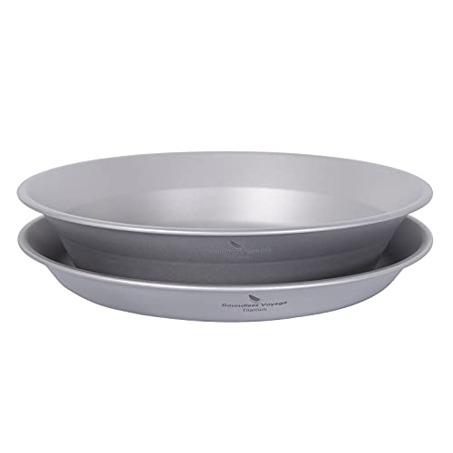 iBasingo Titanium Camping Plates & Bowls Set 174mm