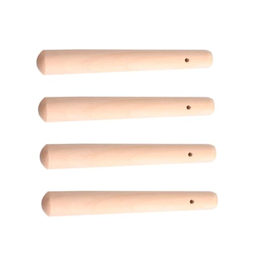 CIMAXIC Wooden Food Muddler for Toddlers 4pcs Natural Wooden Grinding Rods Ergonomic Handle for Lunch Boxes