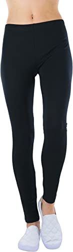 Image of ToBeInStyle Women's Skinny Fit Cotton Full Length Leggings Tights - Regular and Plus Sizes