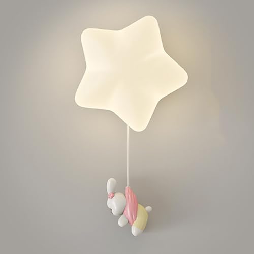 Jadssox lámpara de pared de dibujos animados LED aplique de pared de pared de la habitación de los niños estrella sapliques de animales lindos accesorios de iluminación de pared 18W luces de pared cab