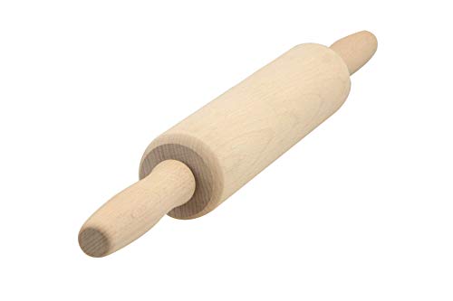 apollo THE HOUSEWARES BRAND 8936 Housewares 43 x 6 cm Beechwood Revolving Rolling Pin, Natural Wood