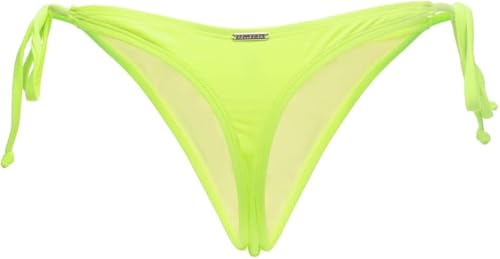 Image of RELLECIGA Women's Tie Side Thong Bikini Bottom Neon Green M-L