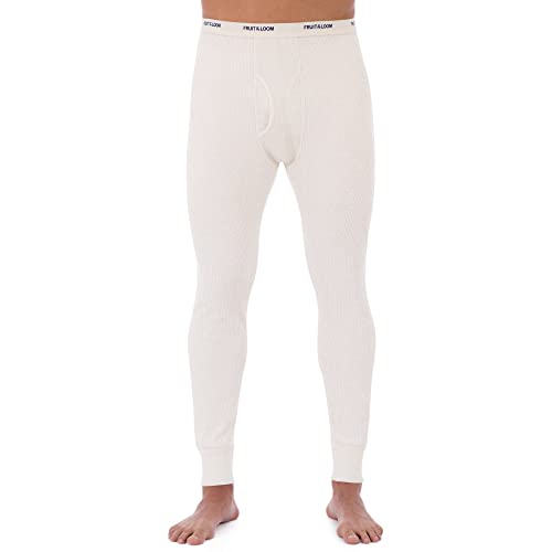 Fruit of the Loom Men's Waffle Weave Thermal Underwear Pant, Natural, X-Large
