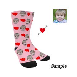 Custom Face Photo Kid's Socks Boys Girls Personalized Love Hearts Kid's Sox with Picture For Kids Gifts2