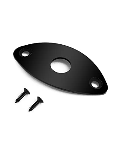 Bogart Curved Oval Guitar Jack Socket Plate (Black)