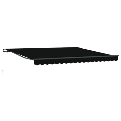 Genérico Toldo Retráctil Manual Negro 400 x 350 cm Poliéster y Acero,Casa y jardín,Jardín,Artículos de Exterior,Toldos,Negro,30.52 kg,3330779