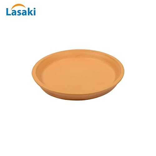 Image of Lasaki Round Ceramic Trays (Plates Saucers) for Pots, planters, Flower, Succulent(Set of 2,Ginger,3.5 inch) R3.5(Plants not Included)