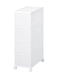 like-it MS-4 Kitchen Storage, Retort Food Storage, Retort Curry, Slim Storage, Midi Stocker, Width 10.0 x Depth 18.3 x Height 32.7 inches (25.5 x 46.5 x 83 cm), All White, Made in Japan