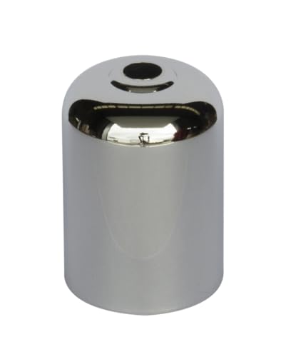 Cubre portalámparas decorativo de cromado, dimensiones 42x60mm, ideal para mejorar la estética de luminarias y proteger bombillas.
