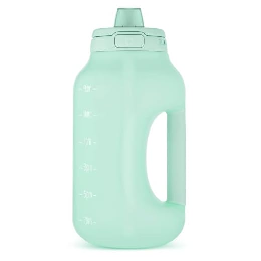 Ello Hydra 64oz Half Gallon Water Jug with Handle and Motivational Time Markers for All Day Hydration, Plastic Reusable Water Bottle with Straw and Locking, Leak Proof Lid, BPA Free, Yucca