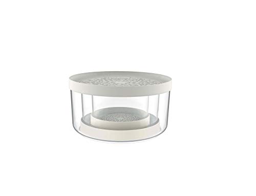 Biesse Pitondo - Juego de 3 recipientes apilables de cristal con base para microondas, frigorífico, diseño floral
