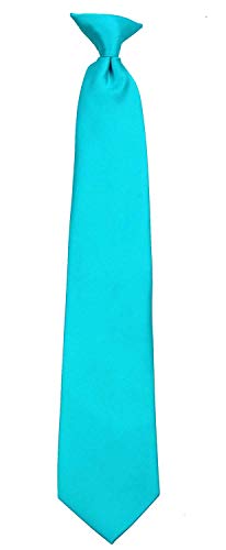 Unedskck Cravate à clipser pour homme - Couleur unie - Facile à enlever, turquoise, taille unique