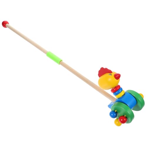 KICHOUSE Cartoon Animal Shaped Wooden Push Walker for Learning to Design for Boys Present for Showers and Birthdays