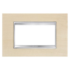 Gewiss GW16204LA Chorus Lux Placca, 4 Posti, Acero