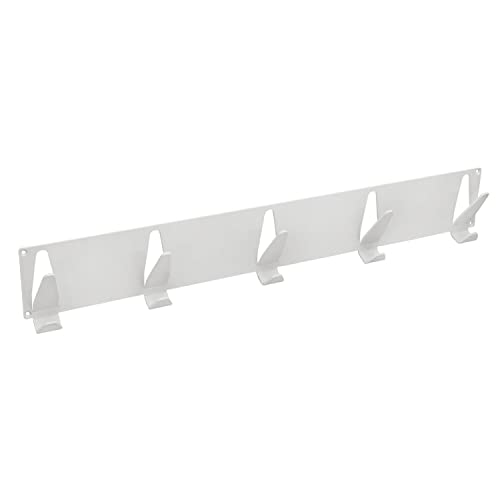 Gorillz Raw XL Garderobenleiste weiß (4,5 x 69,5 x 10 cm) I Elegante Wandgarderobe aus robustem Stahl mit 5 platzsparenden Doppel-Garderobenhaken I Garderobenhakenleiste inkl Befestigungsmaterial Cover