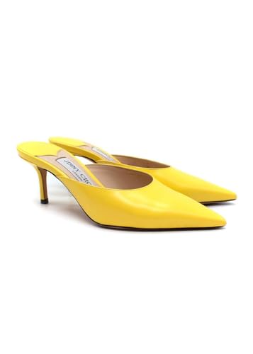 Jimmy Choo Mulas de Cuero Amarillo Rav 65 de Segunda Mano