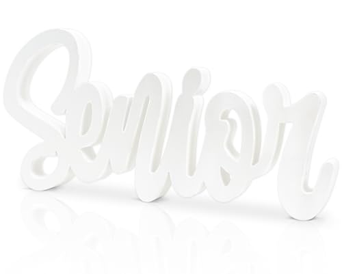Senior 2026 Sign Wooden White Graduation Photo Props Graduation Decorations Class of 2026 Table Centerpiece Senior 2026 Sign for 2026 Party Decorations Supplies