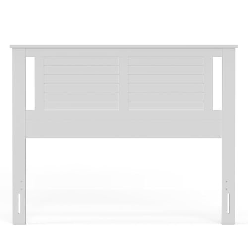 ComfIQ Serene Poplar Wood Full Size Headboard in White, Modern Farmhouse Panel with Horizontal Scoring, Casual Coastal Style, Easy Assembly, Quality Materials - Image 7