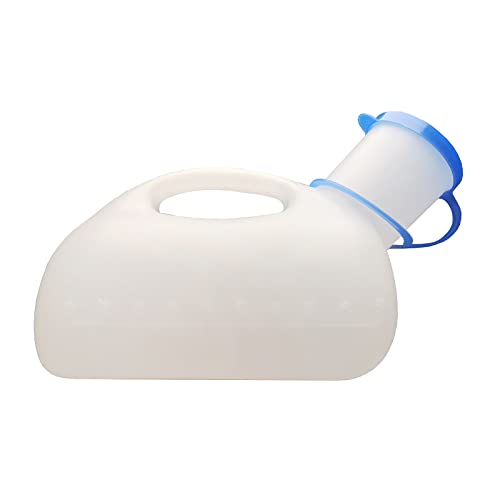 YNGJUENCP Male Urinal 1000ml,Male Urinal Bottles with Cover,Male Portable Urinal Pee Bottles,Incontinence,Seniors,Traveling, Driving,Camping Home Urinal Potty for Men(Size:2pcs)
