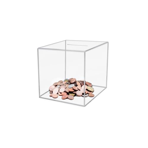 3.94× 3.94× 3.94 Clear Acrylic Money Box Smash Money Saving Box Clear Piggy Bank