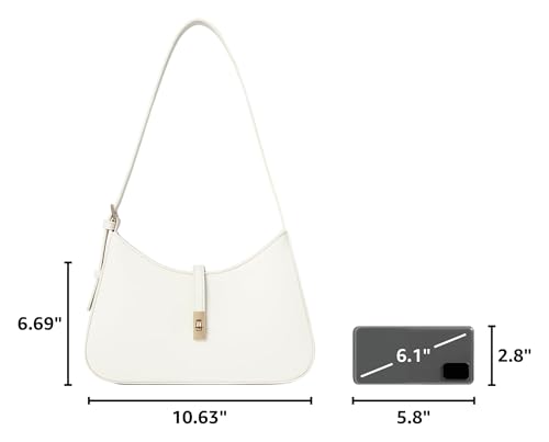 Image of CLUCI Shoulder Bag for Women, Purses for Women, Handbag Hobo Bags Vegan Leather Crossbody Purse with Adjustable Strap White