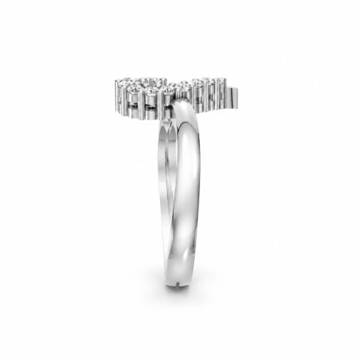 Image of Miss Highness 925 Sterling Silver Ring for Women | Adjustable Heart Ring | Certified Pure Silver Jewellery | Office Wear Finger Rings | Gift for Wife, Girlfriend, Anniversary & Girls Birthday