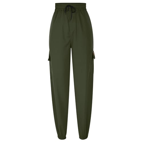 Mens Cargo Pants Casual Lightweight Elastic Waist Joggers Drawstring Baggy Comfy Workout Hiking Pants Multi Pockets4