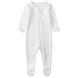 Owlivia Baby Organic Cotton Zip-Up Sleep N Play (6-12 Months, Off-White)
