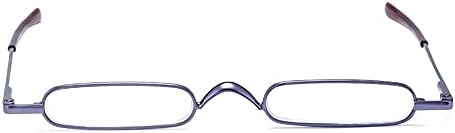 ZUVGEES Easy Carry Mini Compact Slim Reading Glasses—Lightweight Portable Readers with w/Pen Clip Tube Case (Purple, 3.50) - 2