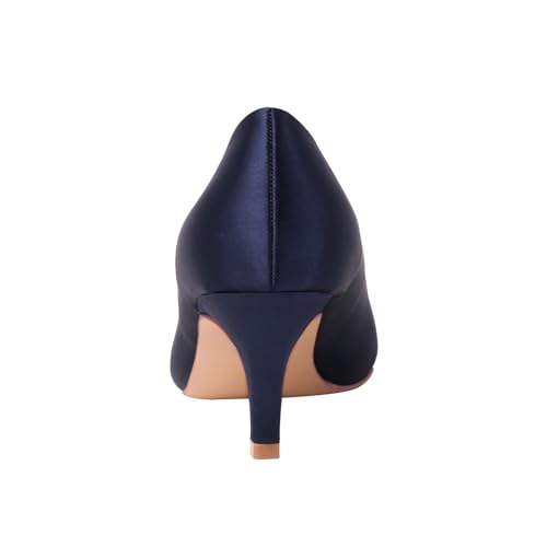 ERIJUNOR E1492D Women Pumps Kitten Heel Lace Satin Brooch Evening Prom Wedding Shoes4