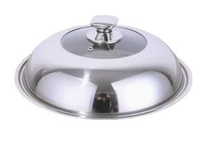 Coperchi Pentole, Coperchio Padella Coperchio for padella wok a vista, universale in acciaio inox, coperchio visibile for, a cupola di qualità for(40cm)