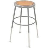 Global Industrial Steel Shop Stool w/Round Hardwood Seat/18