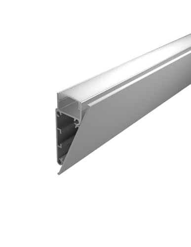 Profilo in Alluminio Giove Bianco 2m a Parete per Strisce LED Cover Opaca