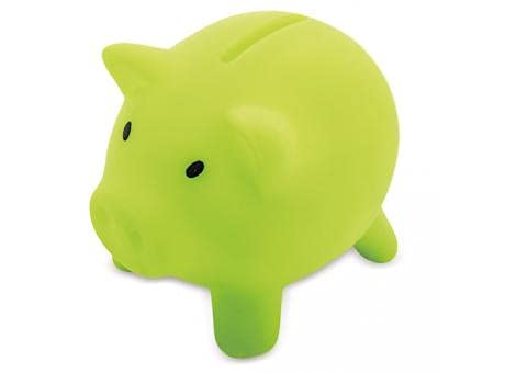 PVC Piggy Bank with Soft Body in Vivid Colours, Original Small Children's Box, Lightweight and Sturdy Travel Box (Lime Green) - Image 2