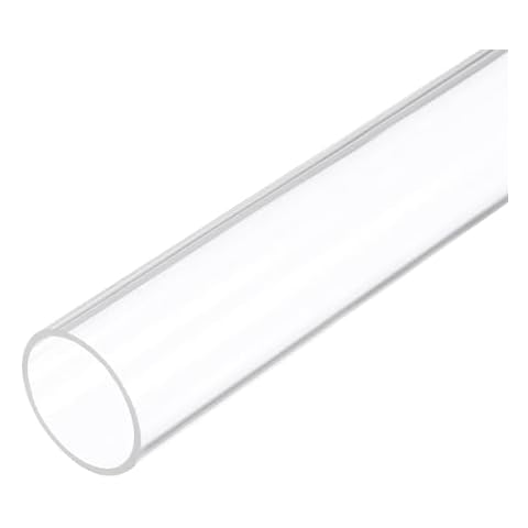 Rebower 14" Clear Plastic Rigid Pipe 31mm x 35mm(1 1/4" x 1 3/8") Acrylic Tube Round Polycarbonate Tubing, [for Plumbing, Hydraulics, Aquarium, DIY] Cover