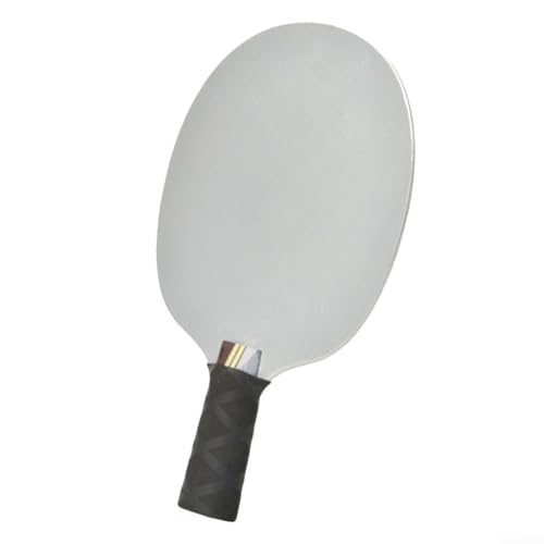 Raqueta de tenis de mesa para entrenamiento de pesas con construcción de metal y bordes redondeados con un mango de madera que absorbe el sudor para mayor estabilidad (mango corto)