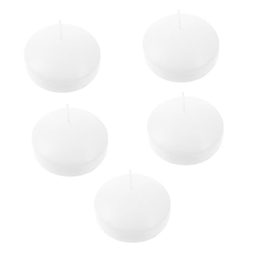 HOOTNEE 5pcs Adorable Floating Candles Unscented Votive Candles for Romantic Wedding Centerpiece Pool Home Illumination Round Design
