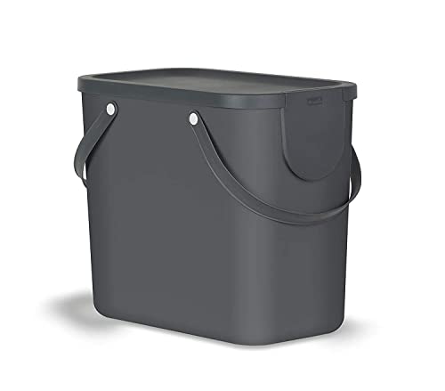 Rotho Albula Mülltrennungssystem 25l für die Küche, Kunststoff (PP) BPA-frei, anthrazit, 25l (40.0 x 23.5 x 34.0 cm)