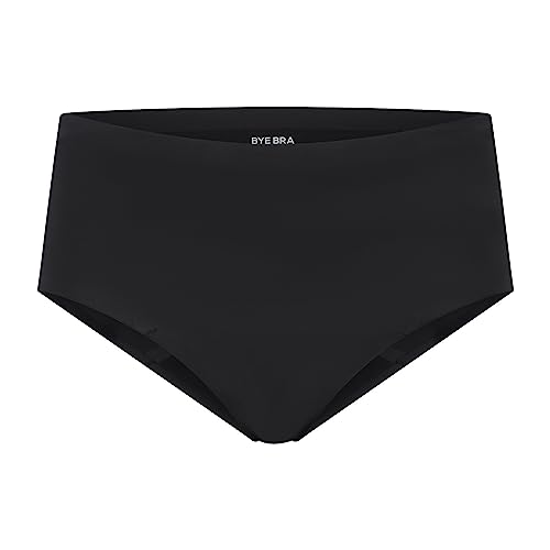 Bye Bra Bragas hipster de período, flujo medio, absorción moderada, 4 capas de protección adicional, ropa interior a prueba de fugas, ropa interior para mujer, S-XXL, Negro, XL