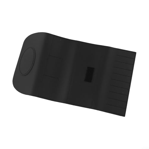 Funda de piel sintética para dardos, paquete de 3 con estante para puntas de dardos, compartimentos divisores y correas elásticas para almacenamiento estable y organizado para dardos (negro)