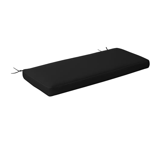 Outsunny Garden Bench Cushion 2 Seater Loveseat Seat Pad for Patio Swing Furniture for Indoor & Outdoor Use, 120 x 50 x 8 cm, Black