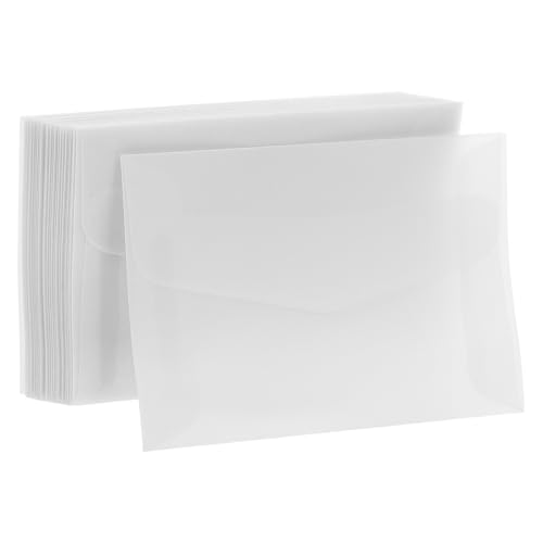 ノーブランド品 25個 半透明小封筒 結婚式用チケット収納 コイン入れ 多用途クラフト用 半透?信封 透明感あるデザインで招待状や小物をおしゃれに