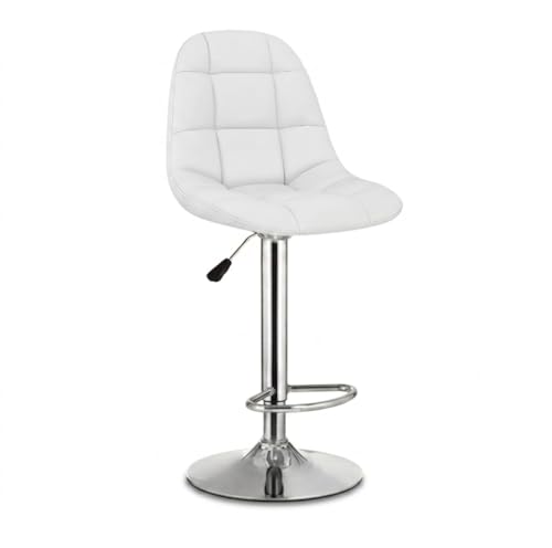 Image of Modern Egg Shape Bar Stool with 360 Swivel | Height Adjustable Bar Chair | Counter Stool & High Chairs | Comfortable for Home, Office, Restaurant Bar, Cafe & Cash Counter - (White)