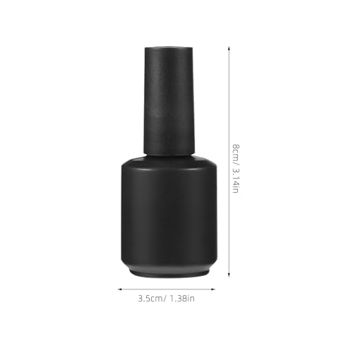 Botellas de esmalte de uñas de vidrio con elegantes tapas negras mate 2