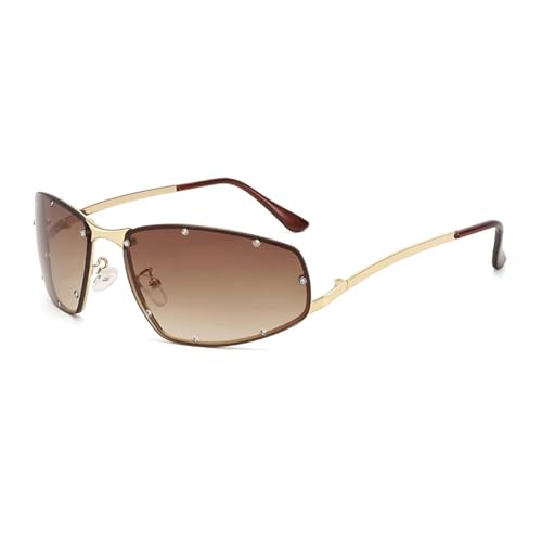 Lunettes de soleil à rivets pour femme avec verres anti-UV en polycarbonate robustes