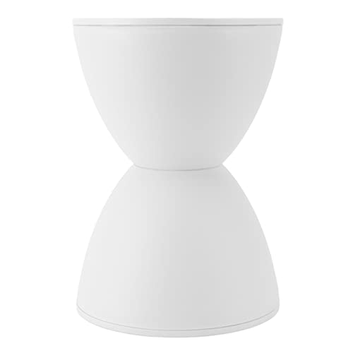 OVAQUIXI Taburete de Plástico en Forma de Nórdica Mesa Redonda Impermeable Duradera para Sala Ajuste Baño (White)