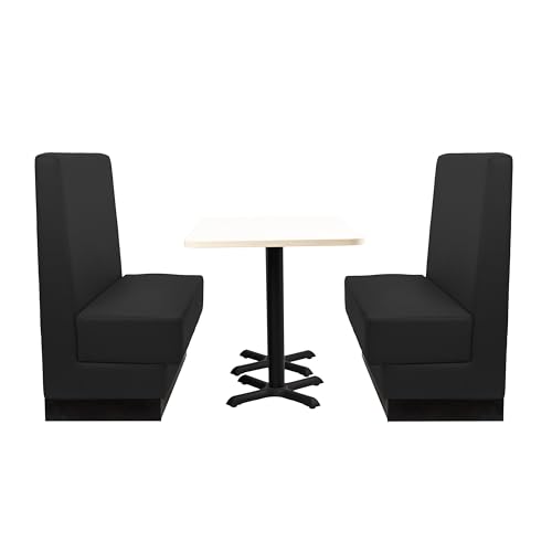 Image of FDP Pro Series Single-Sided Restaurant Booth - Black, 15425-BK