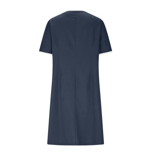 Scrubs Dress for Women - Button Front Nursing Workwear - Casual Housekeeping Dresses with Pockets4
