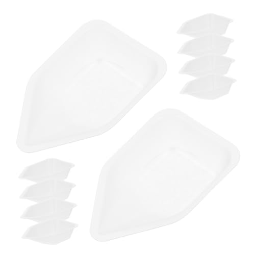 HEALLILY 10pcs Small Plastic Weighing Boats Lab Scale Trays Grams Scale Pan Milligram for Powders Kitchen Baking Dishes