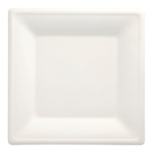 50 Teller, Zuckerrohr "pure" eckig 26 cm x 26 cm weiss – Ansicht 3